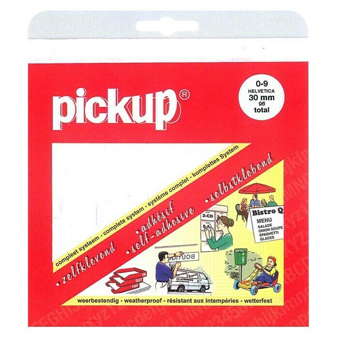 Pickup Etiqueta adhesiva (96 etiquetas, Blanco, Altura: 30 mm)