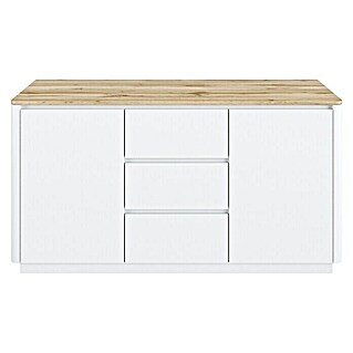 Phönix Arctic Sideboard (L x B x H: 45 x 150 x 77,2 cm, Weiß, Anzahl Schubladen: 3 Stk., Anzahl Türen: 2 Stk.)