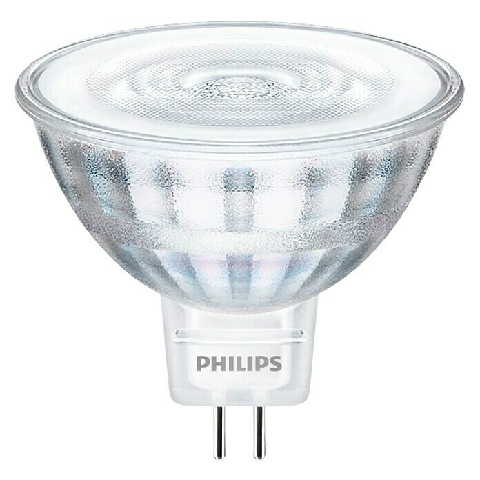 Philips Bombilla LED foco regulable (5 W, GU5.3, Color de luz: Blanco cálido, Intensidad regulable, Redondeada)