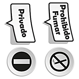 Adhesivos decorativos Privado Prohibido Fumar modern (Lámina adhesiva decorativa, 31 x 31 cm, Negro/Gris)