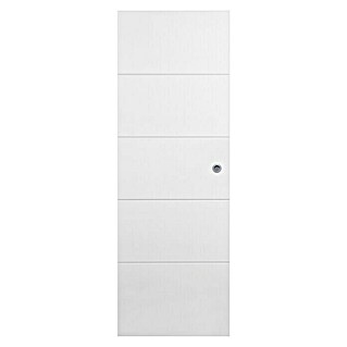 Solid Elements Puerta corredera de madera Mannheim (82,5 x 203 cm, Blanco, Maciza, Con uñero)