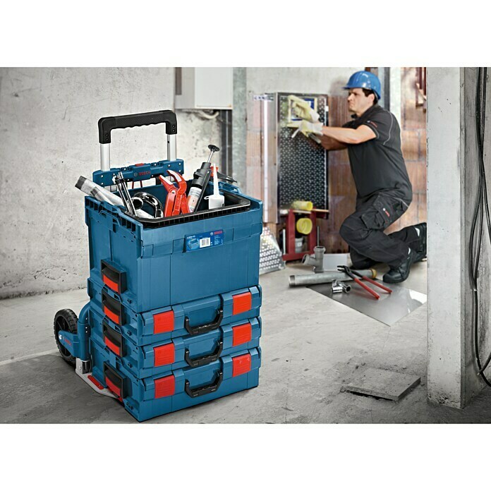 Bosch Professional Klappsackkarre Alu-Caddy (Material: ABS, Passend für: Bosch Professional Werkzeugkoffer L-BOXX)