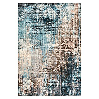 Kayoom Kurzflorteppich Indiana (Blau/Braun, 230 x 160 cm, 100 % Baumwolle)