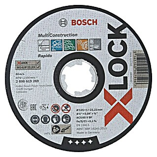 Bosch Professional X-Lock Disco de corte Multi Construction (125 mm, Apto para: Metal)