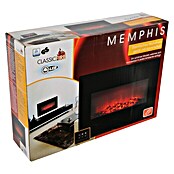 Chimenea eléctrica Memphis (1.600 - 1.800 W, Negro, L x An x Al: 13 x 66 x 46 cm)