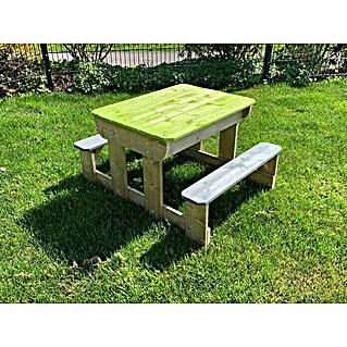 Wendi Toys Dječji stol za piknik (D x Š x V: 80 x 100 x 53 cm, Prirodna-zelena)