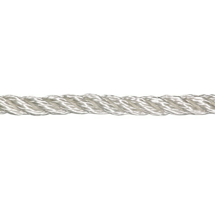 Stabilit Polyester-Seil Meterware (Durchmesser: 10 mm, Polyester, Weiß, 3-schäftig gedreht)