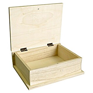 Artemio Caja de madera libro (21 x 17 x 7 cm, Natural/marrón claro)