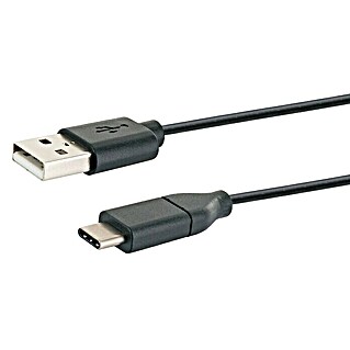 Schwaiger USB-Ladekabel (1 m, Schwarz, USB A-Stecker, USB C-Stecker)