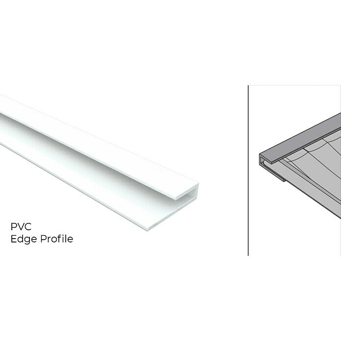 Palram Abschlussprofil (Weiß, Länge: 122 cm, PVC)