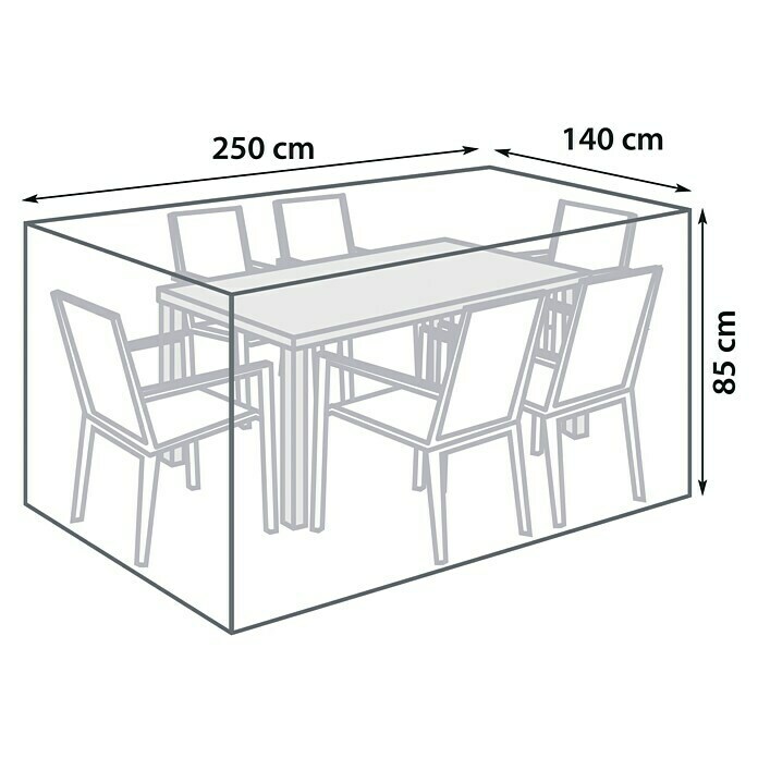 Sunfun Sitzgruppen-Schutzhülle (Mittel, L x B: 250 x 140 cm, Polyester)