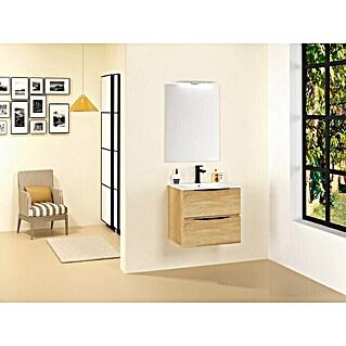 Conjunto de mueble de baño Bruna (Nature, Mate, 60 cm, 3 piezas)