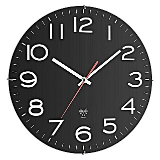 Radijski kontrolirani sat (Crne boje, Promjer: 31 cm)