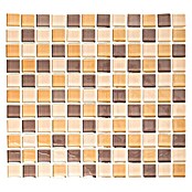 Mosaikfliese Quadrat Crystal Mix XCM 8555 (32,7 x 30,2 cm, Braun/Orange/Beige, Glänzend)