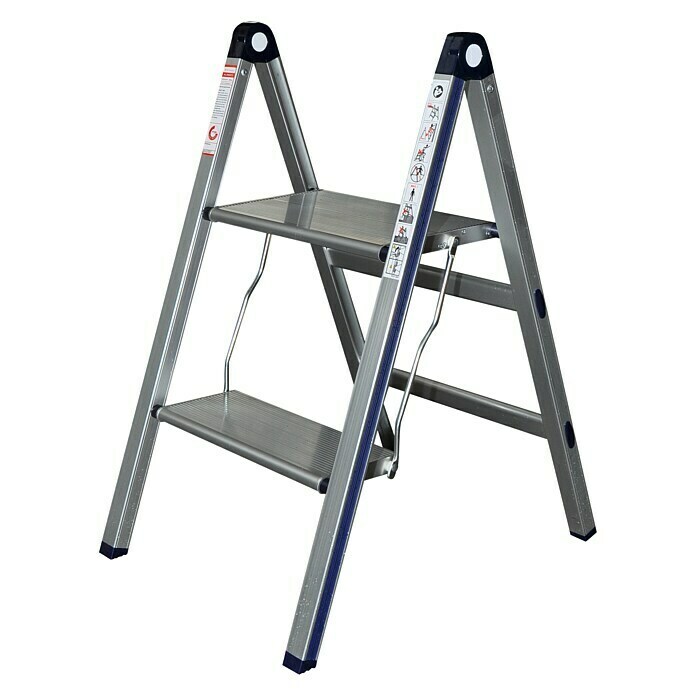 Stabilomat Basicline Escalerilla plegable Slim (2 escalones, Altura de trabajo: 2,18 m)