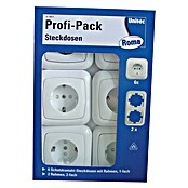 UniTec Steckdose Profi-Pack Set Roma (Ultraweiß, Kunststoff, Unterputz, 8 Stk.)