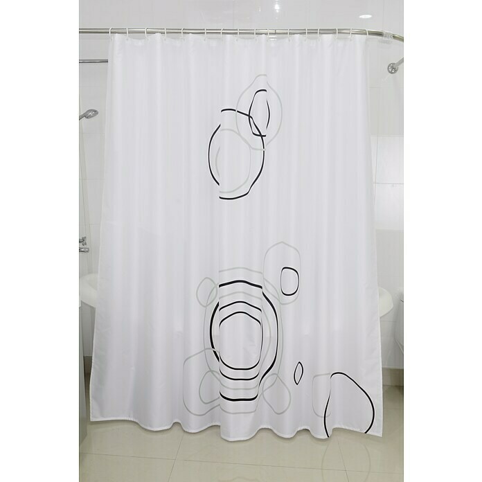 Venus Textil-Duschvorhang Rings (240 x 200 cm, Weiß)