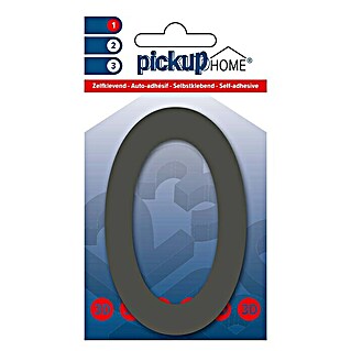 Pickup 3D Home Kućni broj Rio (Visina: 10 cm, Motiv: 0, Sive boje, Plastika, Samoljepljivo)
