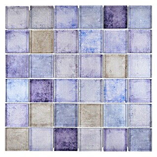Mosaikfliese Quadrat Crystal SKY 000 (30 x 30 cm, Blau, Glänzend)