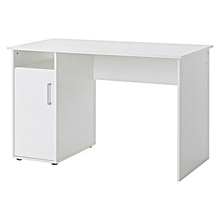 Wilmes Schreibtisch (L x B x H: 125 x 60 x 75 cm, Weiß, Anzahl Türen: 1, Anzahl Fächer: 3)