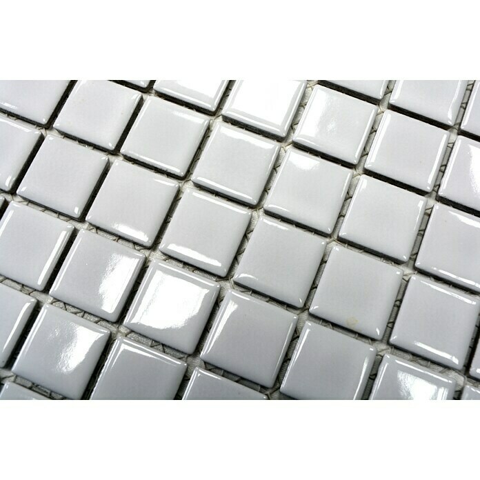 Mosaikfliese Quadrat Uni B100 (33 x 30,2 cm, Keramik, Weiß)