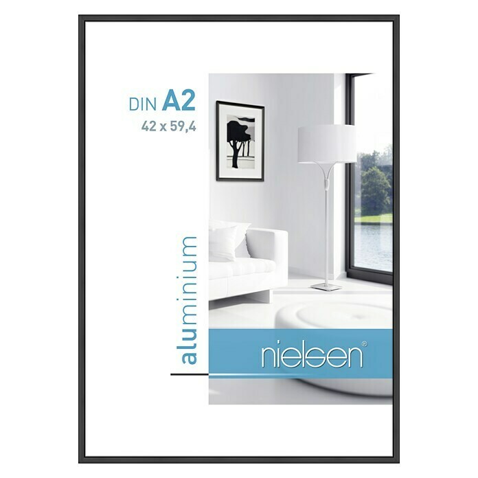 Nielsen Bilderrahmen Classic (Schwarz, 42 x 59,4 cm / DIN A2, Aluminium)