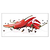 CUCINE Küchenrückwand (Fiery Chili & Pepper, 80 x 40 cm, Stärke: 6 mm, Einscheibensicherheitsglas (ESG))