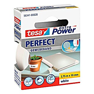 Tesa Extra Power Textieltape PERFECT (Wit, 2,75 m x 19 mm)