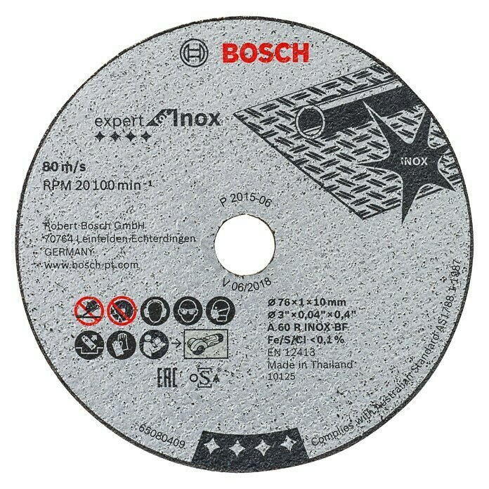 Bosch Professional Disco de corte (Diámetro disco: 76 mm, Espesor disco: 1 mm, Apto para: Acero inoxidable, Específico para: Amoladora batería Bosch Professional GWS 12V-76) BAUHAUS