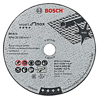 Bosch Professional Doorslijpschijf A 60 R INOX BF (Schijfdiameter: 76 mm, Dikte plaat: 1 mm, Geschikt voor: Roestvrij staal, Passend bij: Bosch Professional haakse accuslijper GWS 12V-76)