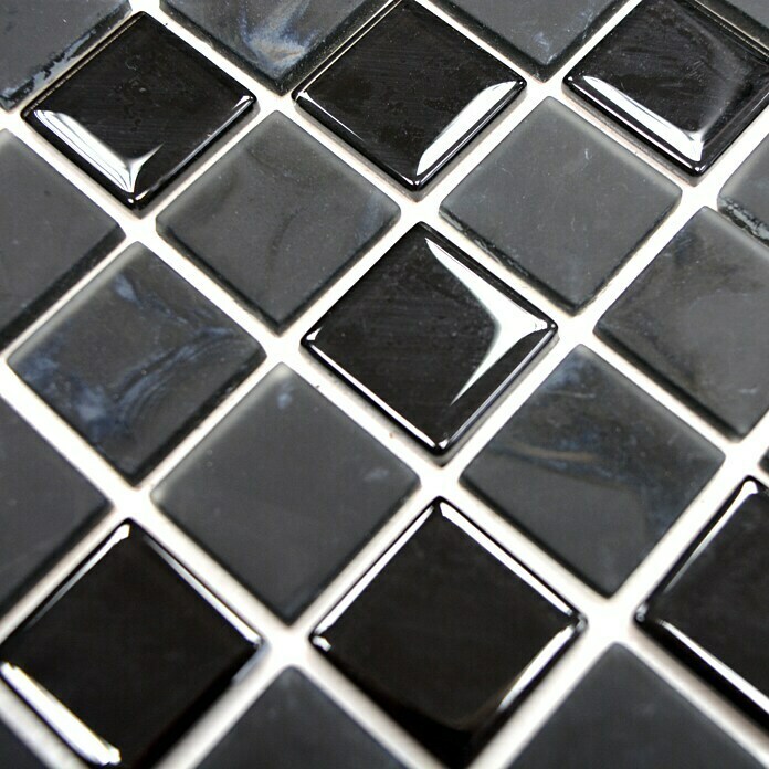Zelfklevend mozaïek Quadrat Crystal Mix SAM 4CM22 (30 x 30 cm, Zwart, Mat)