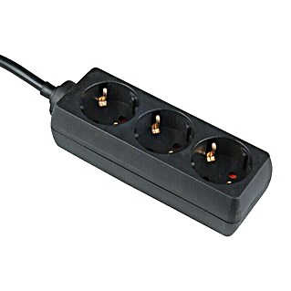 Produžni kabel s utičnicama (Broj šuko utičnica: 3 Kom., Crne boje, 3 m, 3.500 W)