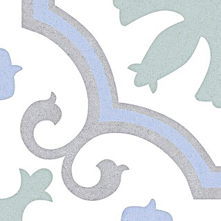 Feinsteinzeugfliese Vintage Lacour (25 x 25 cm, Weiß/Grün/Blau/Grau, Matt)