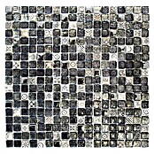 Mosaikfliese Quadrat Crystal Mix XCM ZEUS (30 x 30 cm, Schwarz/Grau/Weiß, Glänzend)