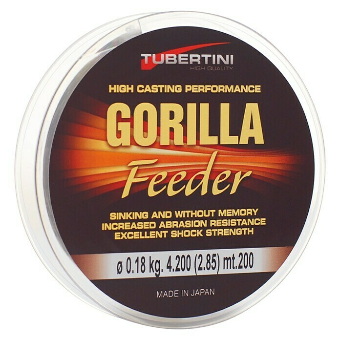 Tubertini Hilo de pesca Gorilla Feeder (Pez depredador, Ø x L: 0,18 mm x 200 m, Transparente)