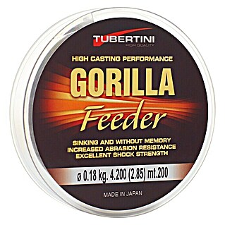 Tubertini Hilo de pesca Gorilla Feeder (Pez depredador, Ø x L: 0,25 mm x 200 m, Transparente)