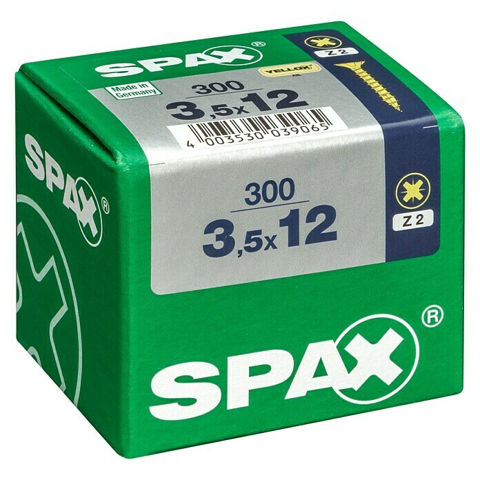 Spax Universalschraube (Ø x L: 3,5 x 12 mm, Vollgewinde, 300 Stk.)