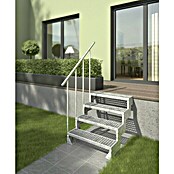 Dolle Außentreppe Gardentop Gitterrost (Breite: 80 cm, 4 Stufen, Farbe Stufen: Silber, Geschosshöhe: 72 - 88 cm)