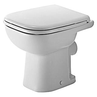 Duravit D-Code Stand-WC (Mit Spülrand, Mit antibakterieller Glasur, Spülform: Tief, WC Abgang: Waagerecht, Weiß)