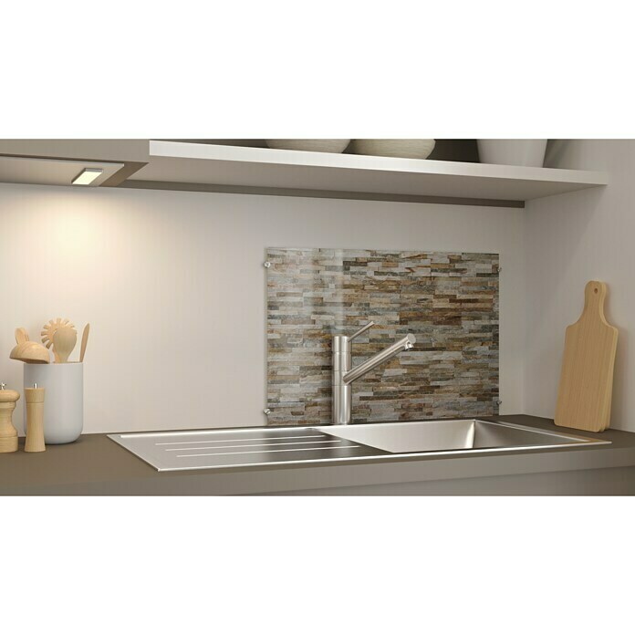 CUCINE Küchenrückwand (Rocky Wall, 60 x 40 cm, Stärke: 6 mm, Einscheibensicherheitsglas (ESG))