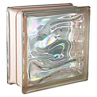 Fuchs Design Glasbaustein BM Perlmutt (Rosa, Aqua, 19 x 19 x 8 cm)