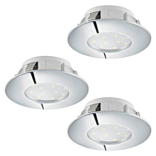 Eglo Set de focos LED empotrables Pineda 95822 (18 W, Cromo, Blanco cálido)