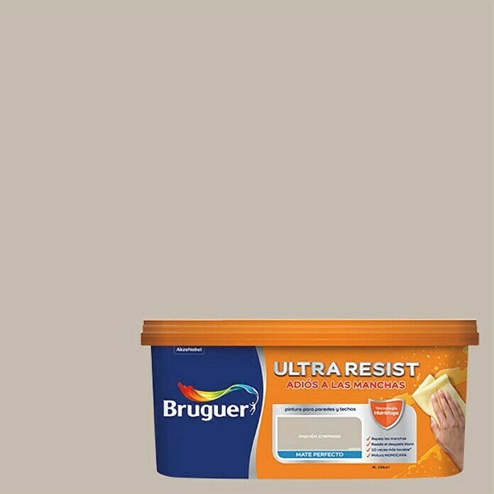 Bruguer Ultra Resist Pintura para paredes marrón cremoso (4 l, Mate)