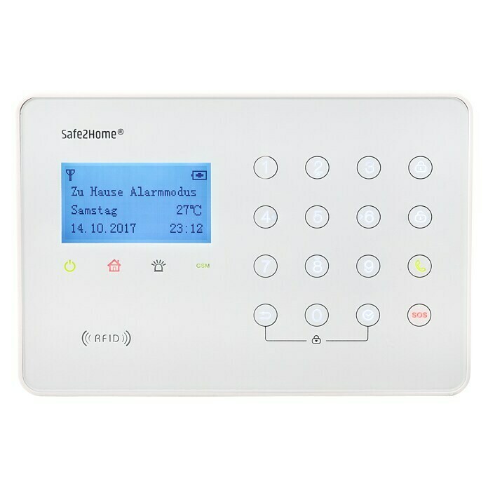 Safe2Home Alarmanlagen-Set SP110 Komplett (Mit Strom-Außensirene, L x B x H: 195 x 136 x 31 mm)