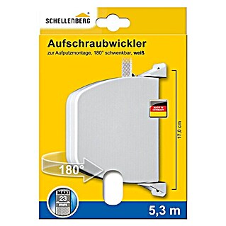 Schellenberg Aufschraubwickler Maxi (L x B x H: 188 x 156 x 34 mm, Gurtbreite: 23 mm, Weiß)