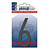 Pickup 3D Home Huisnummer (Hoogte: 9 cm, Motief: 6, Grijs, Kunststof, Zelfklevend)