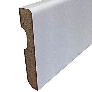 Rufete Pack de zócalo lacado (Blanco, 2,25 m x 12 mm x 90 mm, Redondeado)