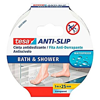 Tesa Cinta antideslizante para baños Anti-slip (5 cm x 25 mm)