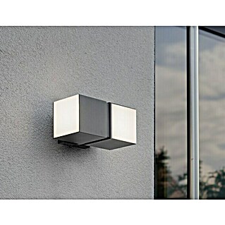 Lutec LED-Außenwandleuchte Cuba (24 W, 10 x 9,5 x 21,3 cm, Anthrazit/Weiß, IP54)