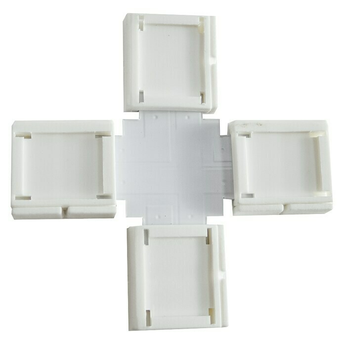 Alverlamp Conector en X para tiras LED (L x An: 4,8 x 4,9 cm, PVC, Blanco)